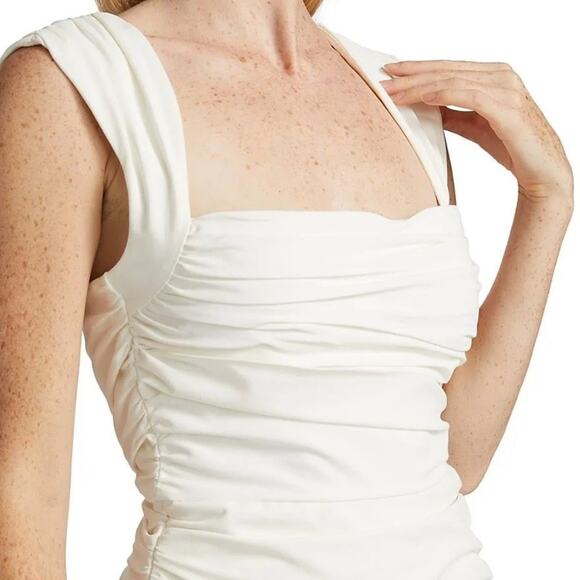 Cinq Á Sept Desiree Bandage Bridal Mini Dress In Ivory - Picture 6 of 14